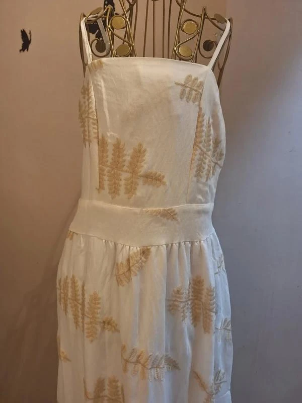 Vestido largo blanco bordado – photo 4